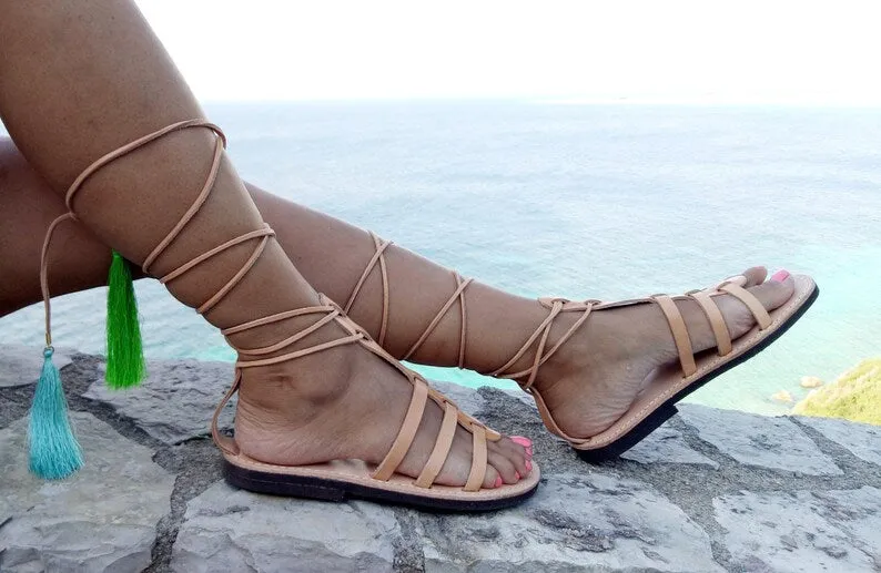 Gladiator boho leather sandals