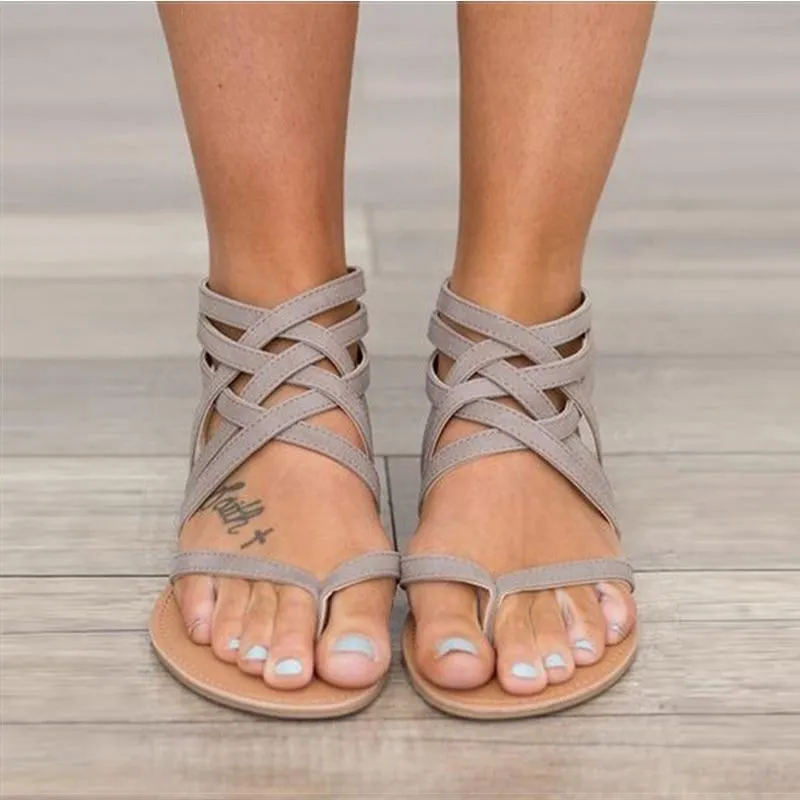 Gladiator Rome Style Cross Tied Sandals