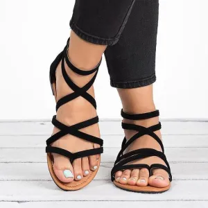 Gladiator Rome Style Cross Tied Sandals
