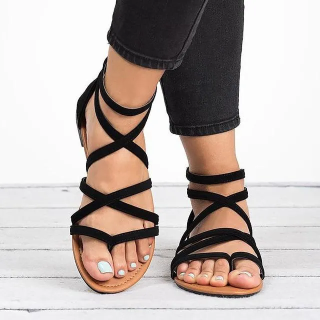 Gladiator Rome Style Cross Tied Sandals