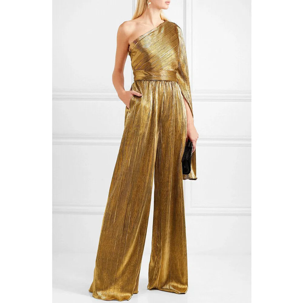 Gold Plissé Top
