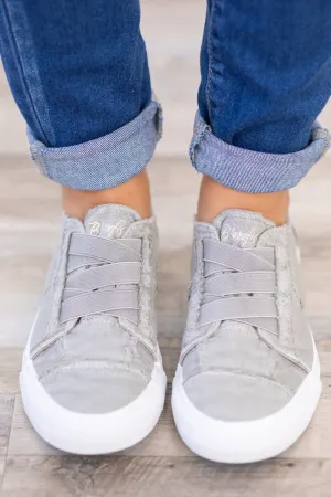 Grey and White Slip On Sneakers