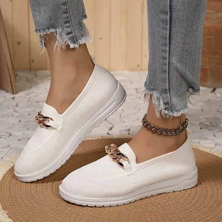 GS Chain Slide | Ademende slip-on sneakers met ketting detail voor dames
