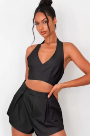 Halter Neck Wrap Crop Top