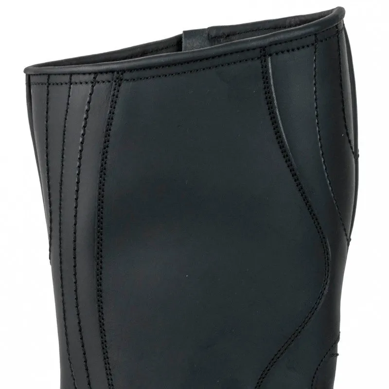 Handmade Black Leather Men's and Women's Biker Boots 1594-6