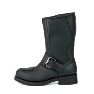 Handmade Black Leather Men's and Women's Biker Boots 1594-6