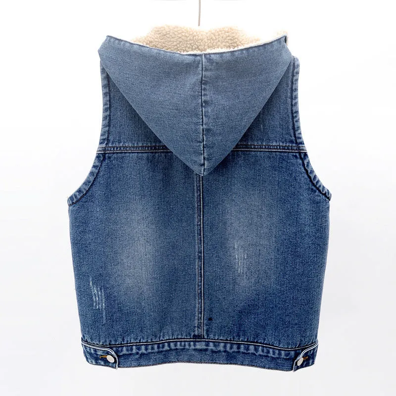 Harper Sherpa Denim Vest