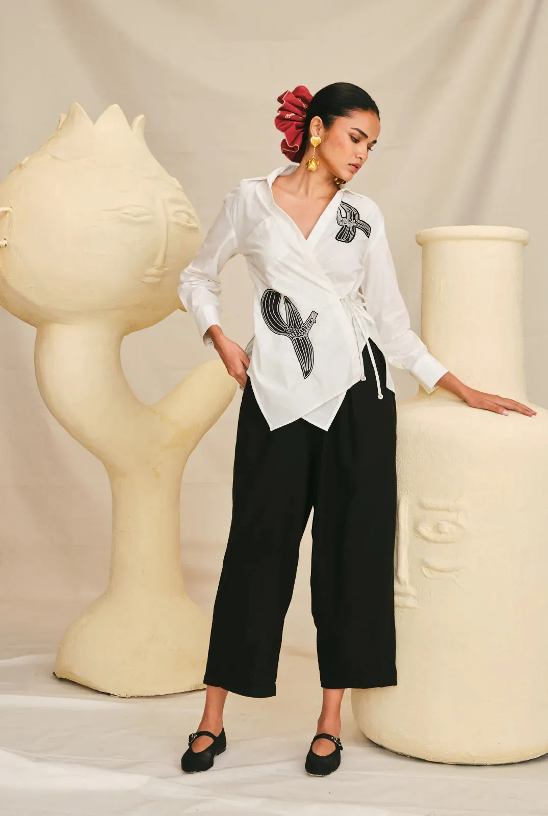 Hasan | White Wrap Shirt