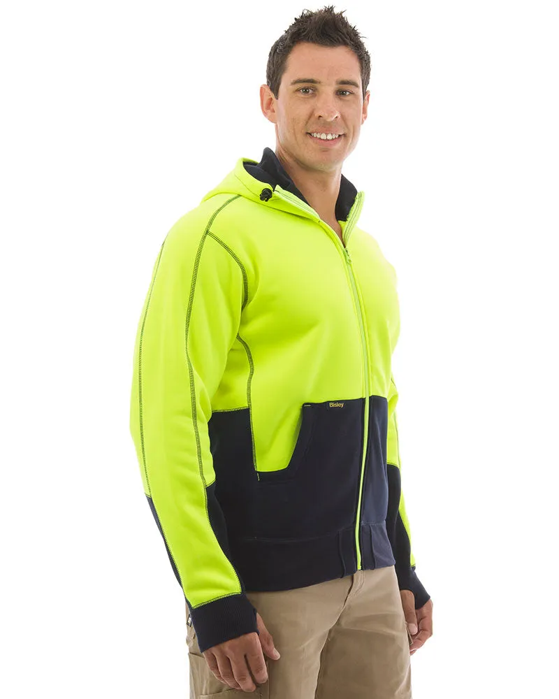 Hi Vis Fleece Hoodie - Yellow/Navy