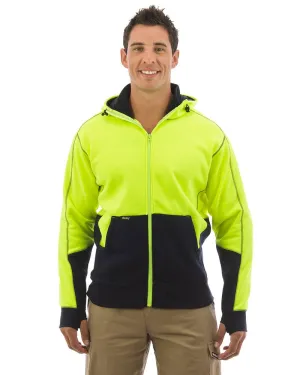 Hi Vis Fleece Hoodie - Yellow/Navy