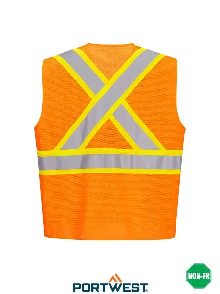 Hi-Vis Safety Vest with Zipper Front by Portwest - Style CA101