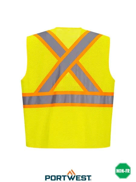 Hi-Vis Safety Vest with Zipper Front by Portwest - Style CA101