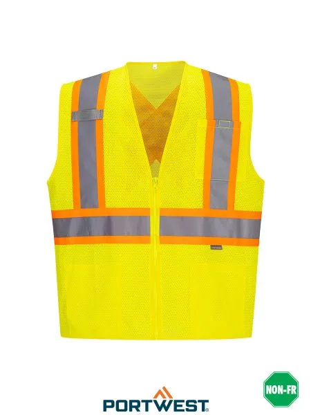 Hi-Vis Safety Vest with Zipper Front by Portwest - Style CA101