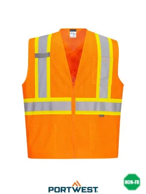 Hi-Vis Safety Vest with Zipper Front by Portwest - Style CA101
