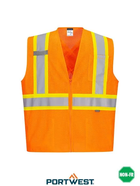 Hi-Vis Safety Vest with Zipper Front by Portwest - Style CA101