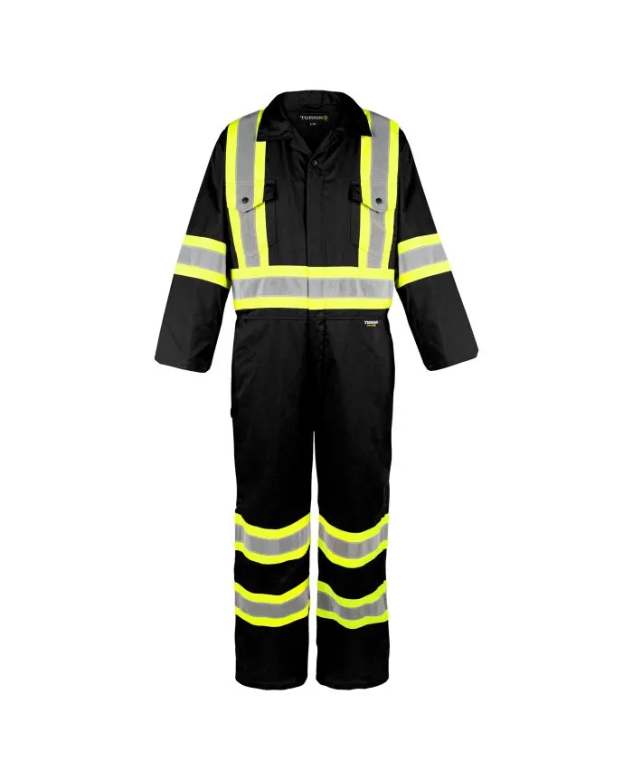 Hi-Vis Unlined Coverall for Safety and Performance - Durable, Breathable, Flexible Workwear for Professionals in Low-Light Conditions