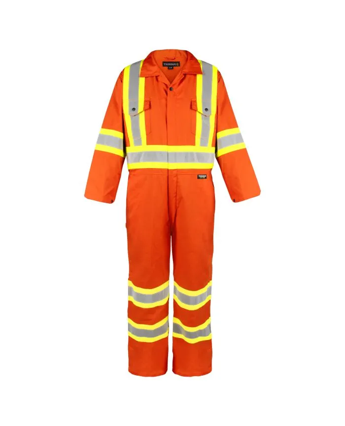 Hi-Vis Unlined Coverall for Safety and Performance - Durable, Breathable, Flexible Workwear for Professionals in Low-Light Conditions