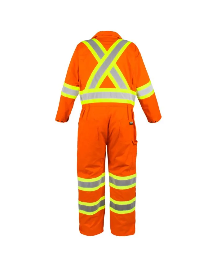 Hi-Vis Unlined Coverall for Safety and Performance - Durable, Breathable, Flexible Workwear for Professionals in Low-Light Conditions