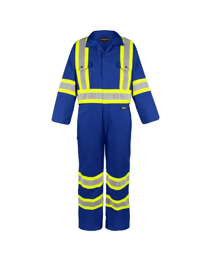 Hi-Vis Unlined Coverall for Safety and Performance - Durable, Breathable, Flexible Workwear for Professionals in Low-Light Conditions