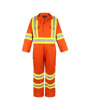 Hi-Vis Unlined Coverall for Safety and Performance - Durable, Breathable, Flexible Workwear for Professionals in Low-Light Conditions