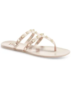Inc International Concepts Womens Ellie Jelly Flat Sandals Nude Stud Brown 10M