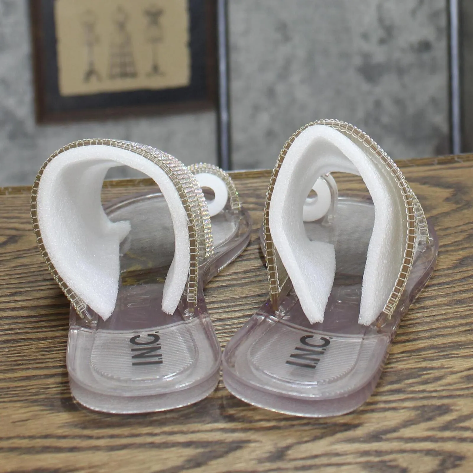 Inc International Concepts Women's Gianolo Jelly Sandals Crystal White 8M