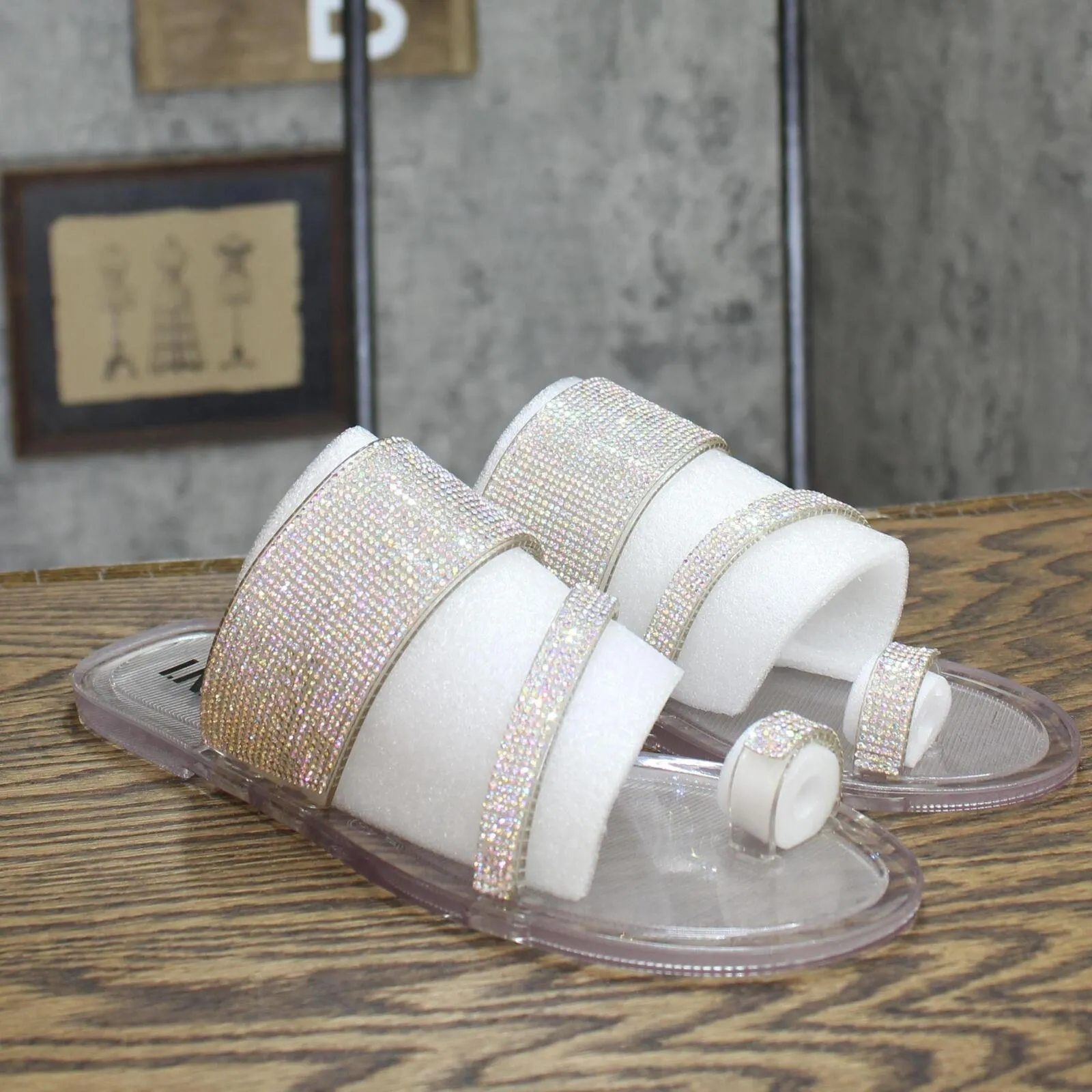 Inc International Concepts Women's Gianolo Jelly Sandals Crystal White 8M