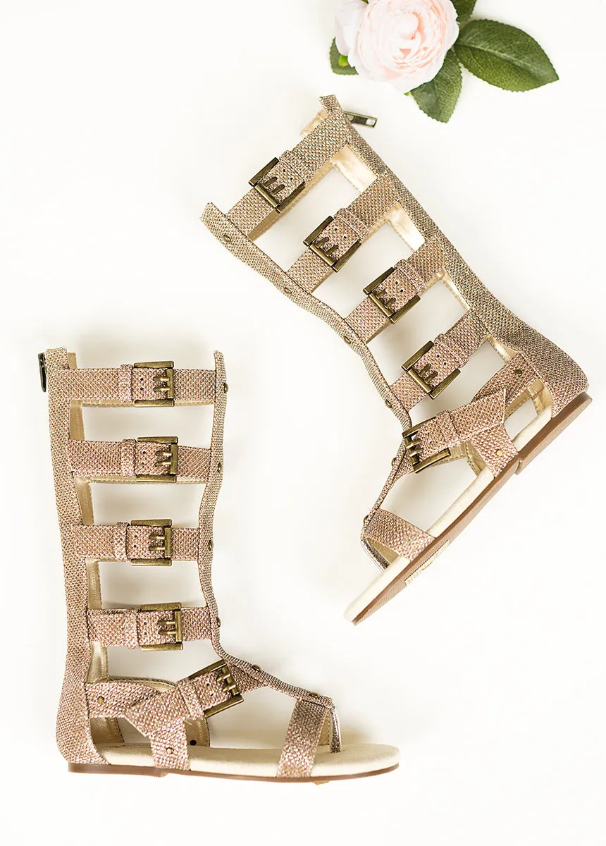 Jayla Gladiator in Gold Metallic