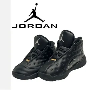 Jordan Retro‎ 13 Gold Glitter and Black Sneakers - Size 8C