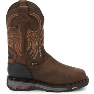 Justin Men's Driscoll 11" Steel Toe Metguard Western Work Boot -Brown- WK2112