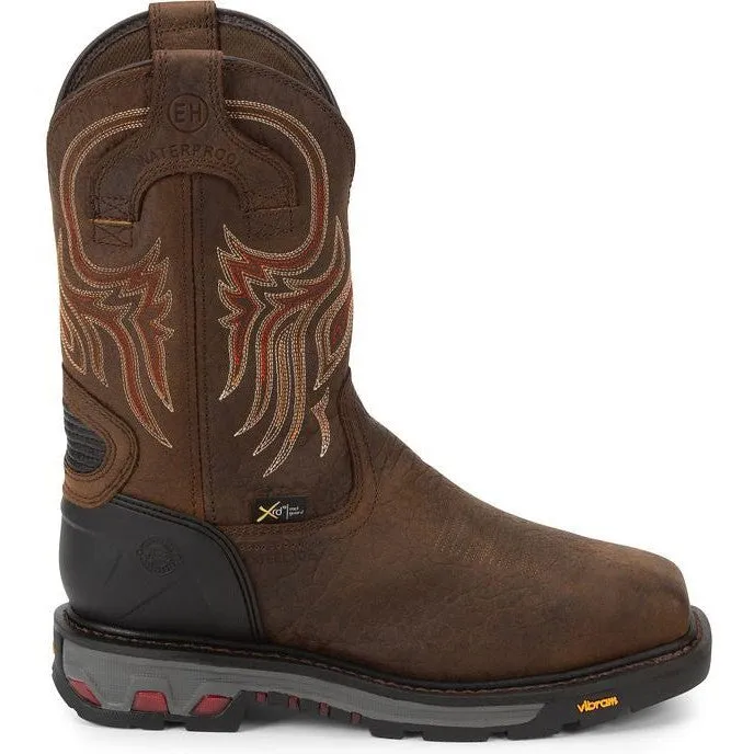 Justin Men's Driscoll 11" Steel Toe Metguard Western Work Boot -Brown- WK2112