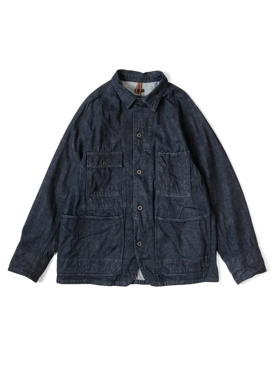 Kapital 12oz Denim Cactus Coverall (Black Thread Ver.) - Indigo