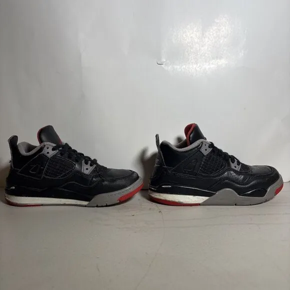 Kids Nike Air Jordan 4 Retro PS Bred Reimagined Sneakers 11.5C - BQ7669 006