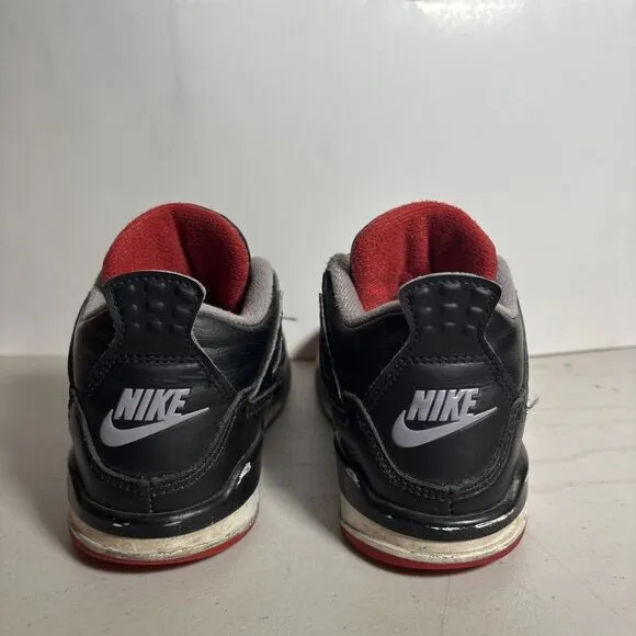 Kids Nike Air Jordan 4 Retro PS Bred Reimagined Sneakers 11.5C - BQ7669 006