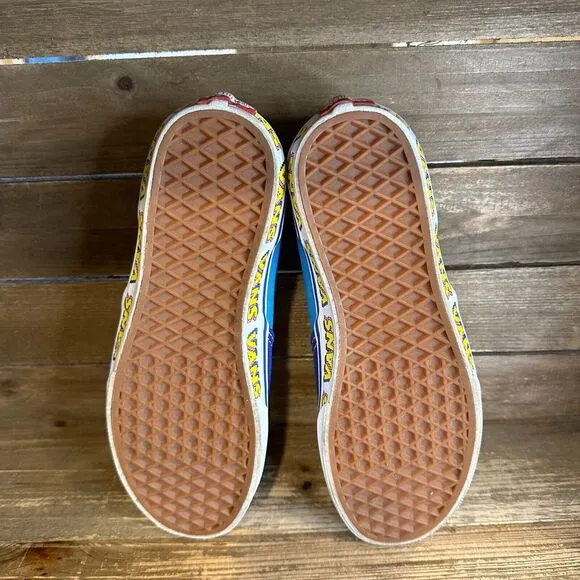 Kids Vans Classic Slip On Arcade Lo Gamer Blue Skate Sneakers Shoes Size 7 Y GUC