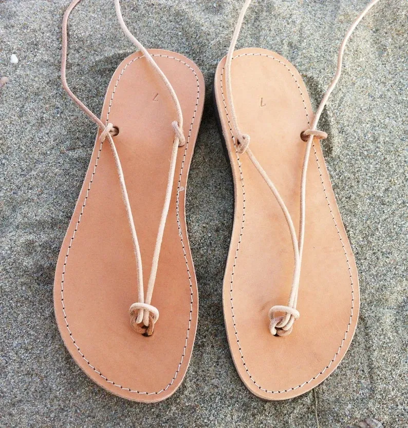 Leather Lace up Gladiator Vibram sole Sandals