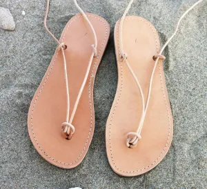 Leather Lace up Gladiator Vibram sole Sandals