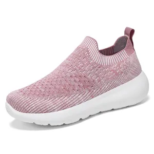 Lightweight Two-Tone Slip-On Sneakers with Breathable Knitted Design