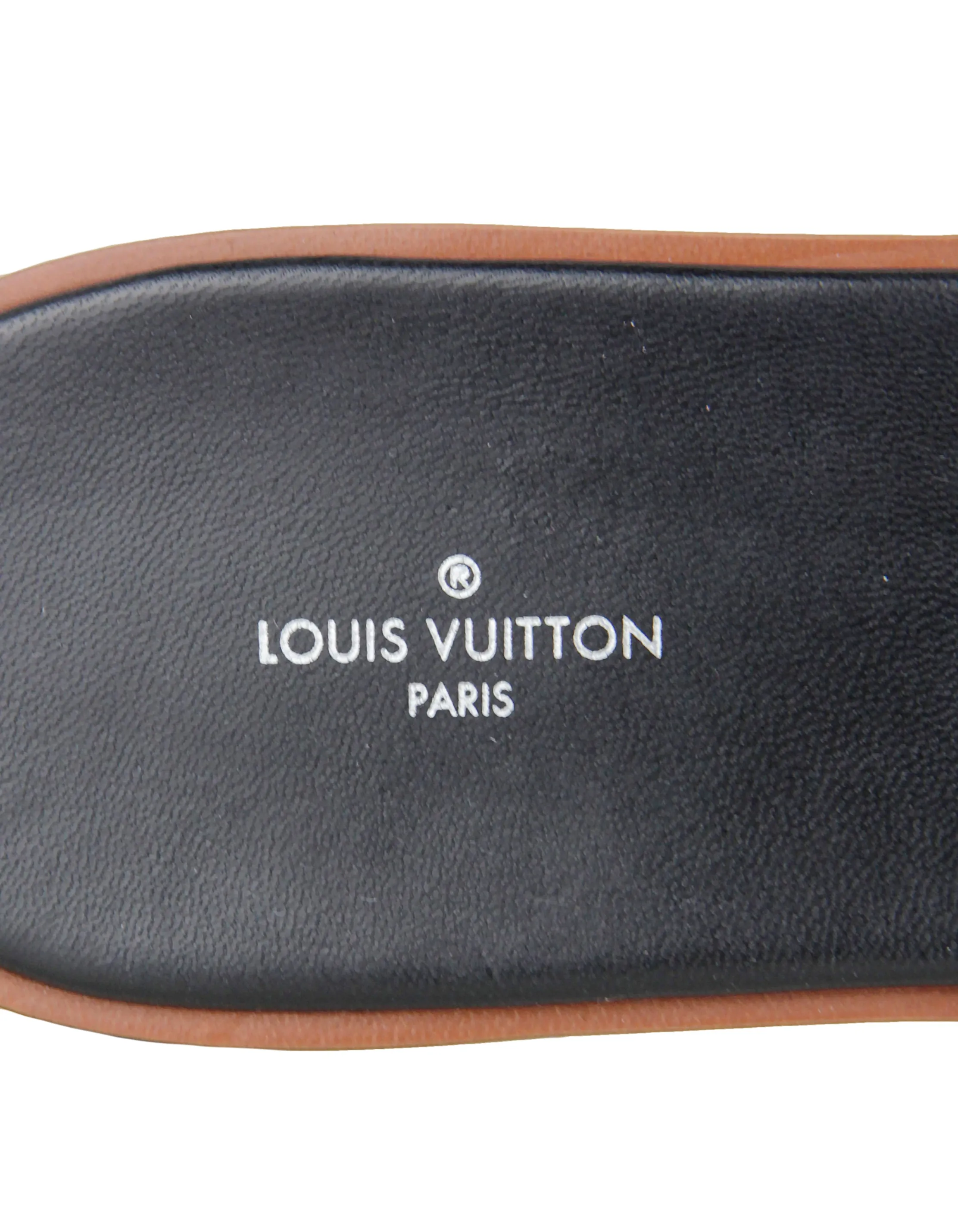 Louis Vuitton Leopard Print Calf Hair Lock It Flat Slide Sandals sz 39