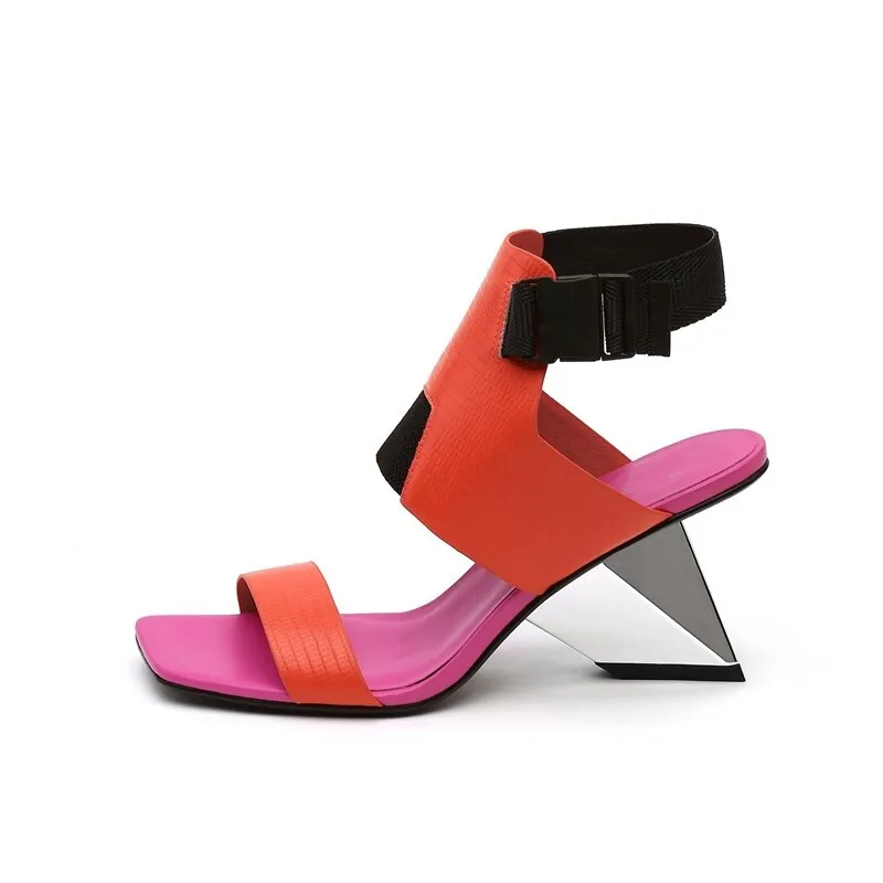 Louisa Color Patchwork Gladiator Sandals - 4 Colors