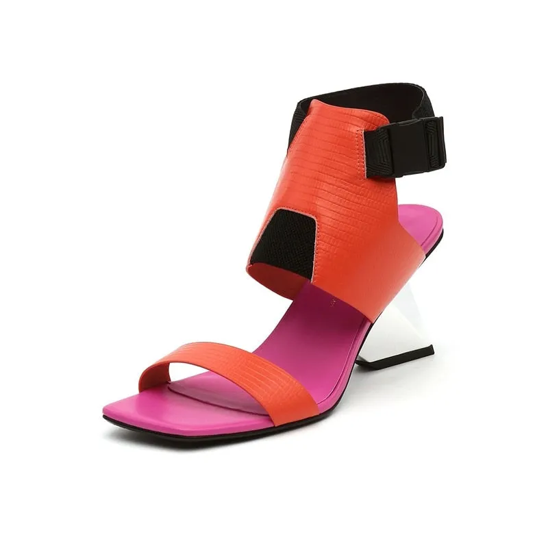 Louisa Color Patchwork Gladiator Sandals - 4 Colors