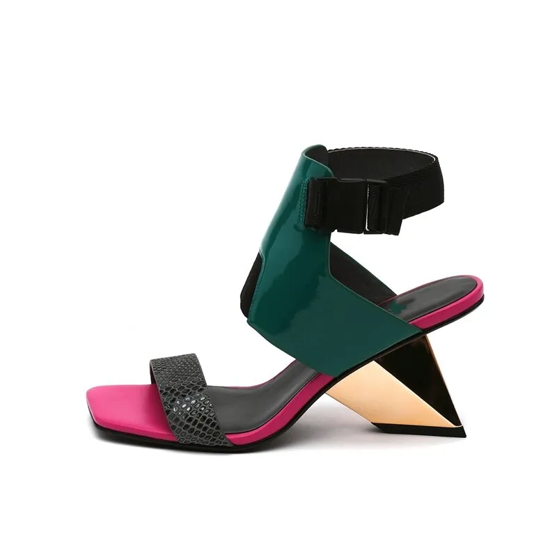 Louisa Color Patchwork Gladiator Sandals - 4 Colors