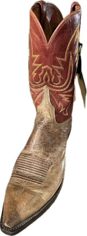 Lucchese Women's Brown & Red Pointed Toe Boots