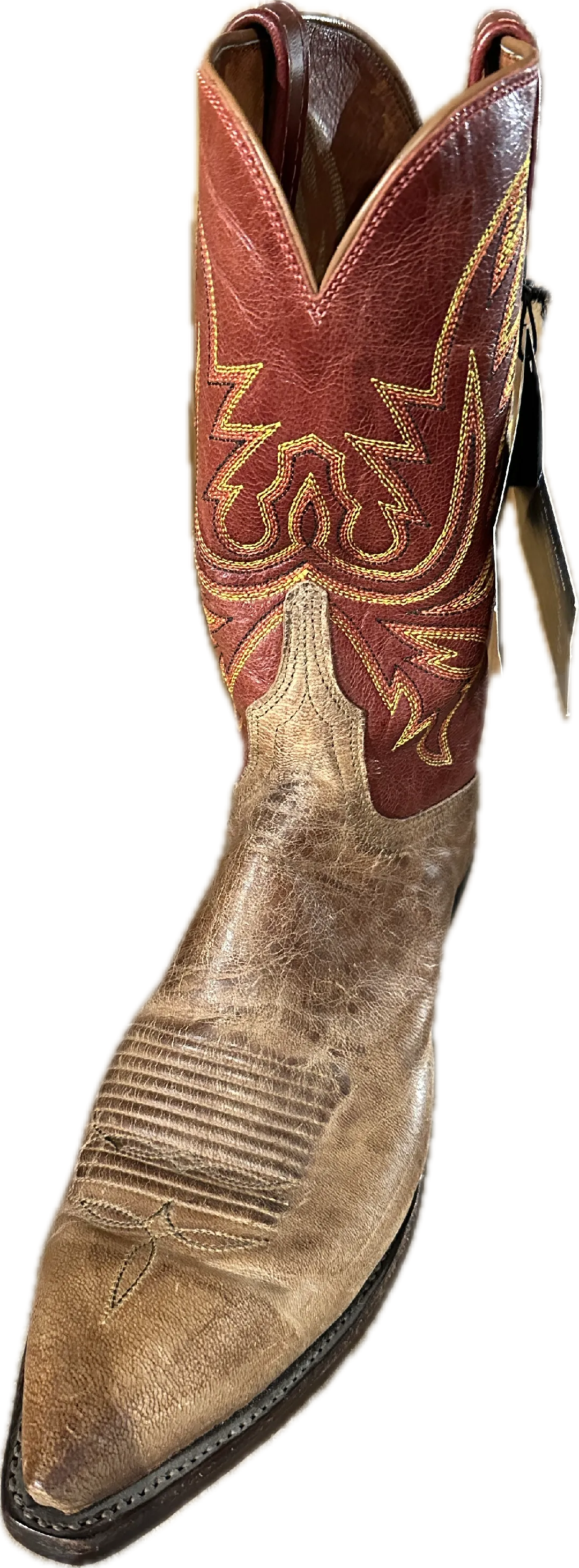 Lucchese Women's Brown & Red Pointed Toe Boots