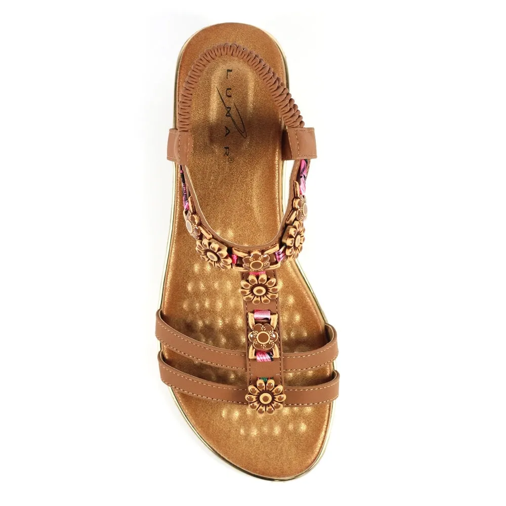 Lunar Frankie Tan Wedge Sandal