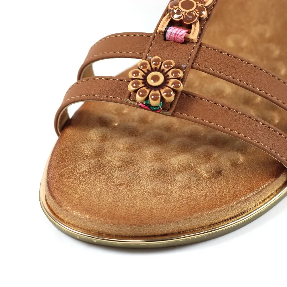 Lunar Frankie Tan Wedge Sandal