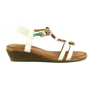 Lunar Frankie White Wedge Sandal