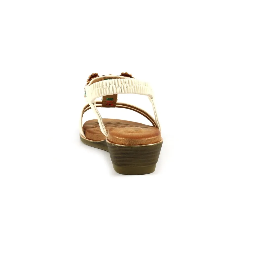 Lunar Frankie White Wedge Sandal