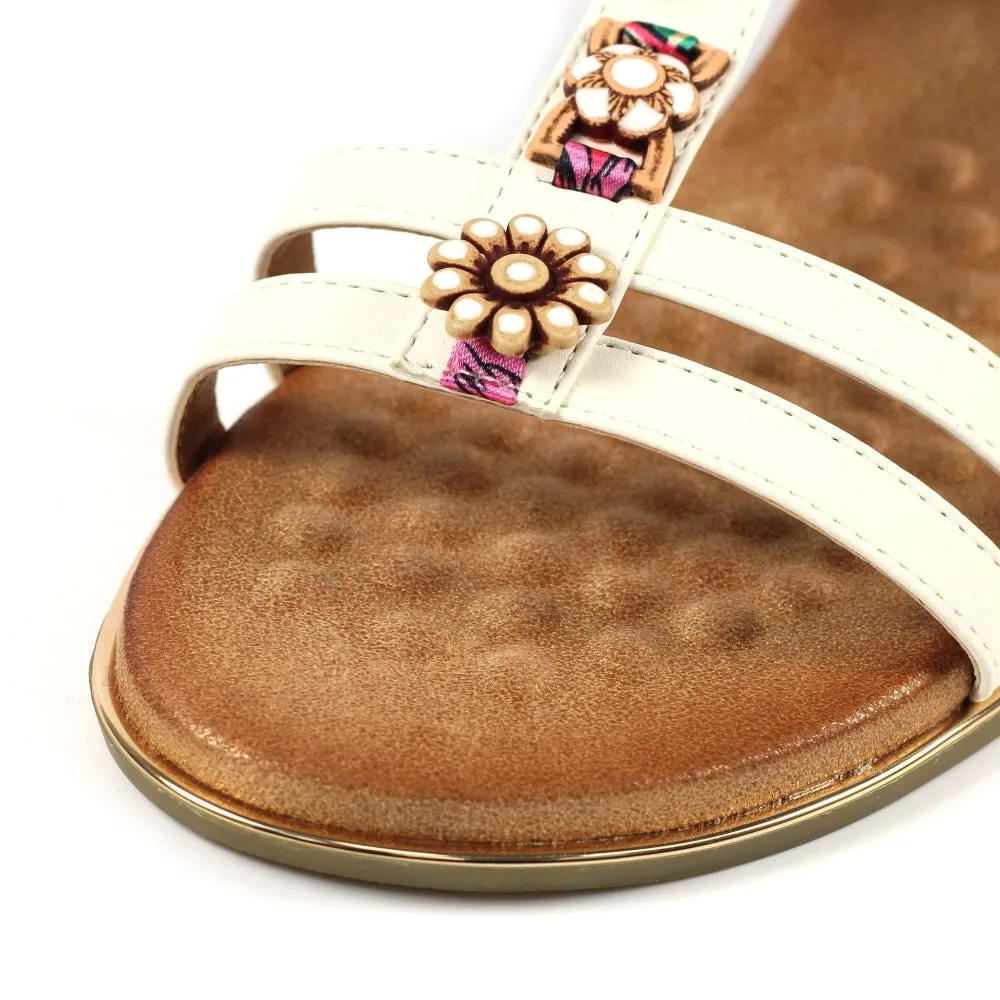 Lunar Frankie White Wedge Sandal