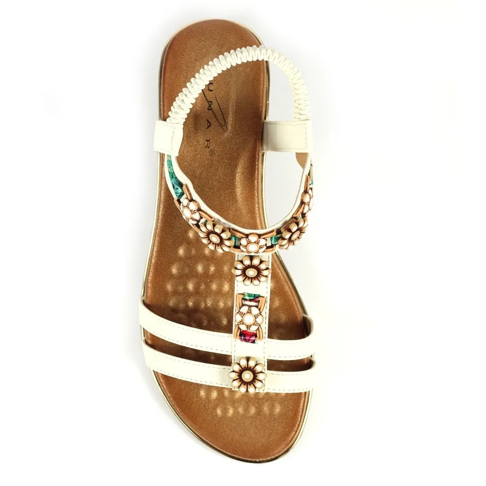 Lunar Frankie White Wedge Sandal